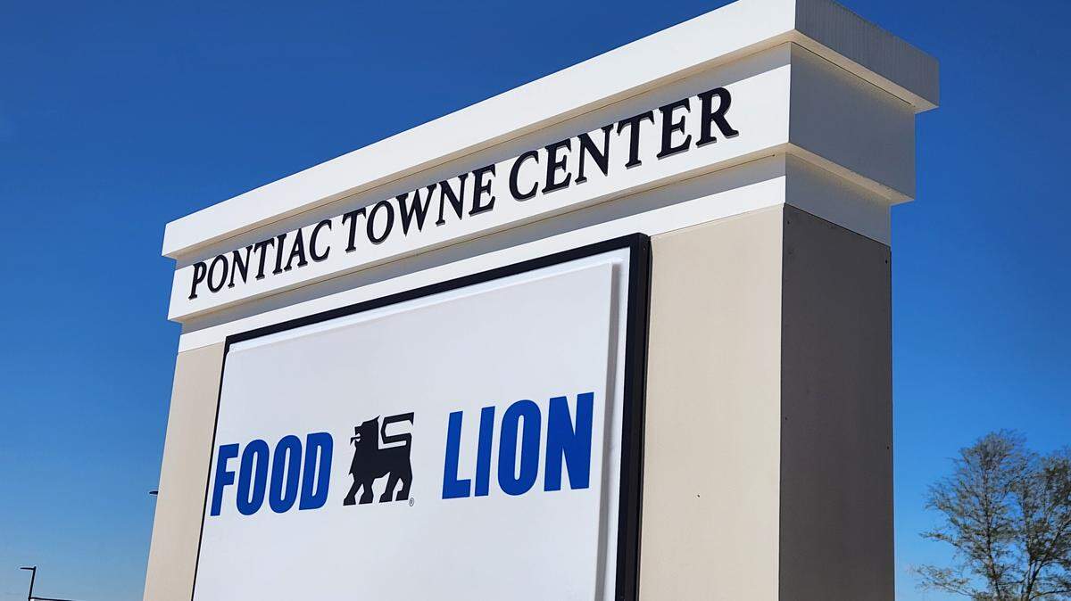 The Pontiac Towne Center shopping center at 10508 Two Notch Road in Elgin, SC.