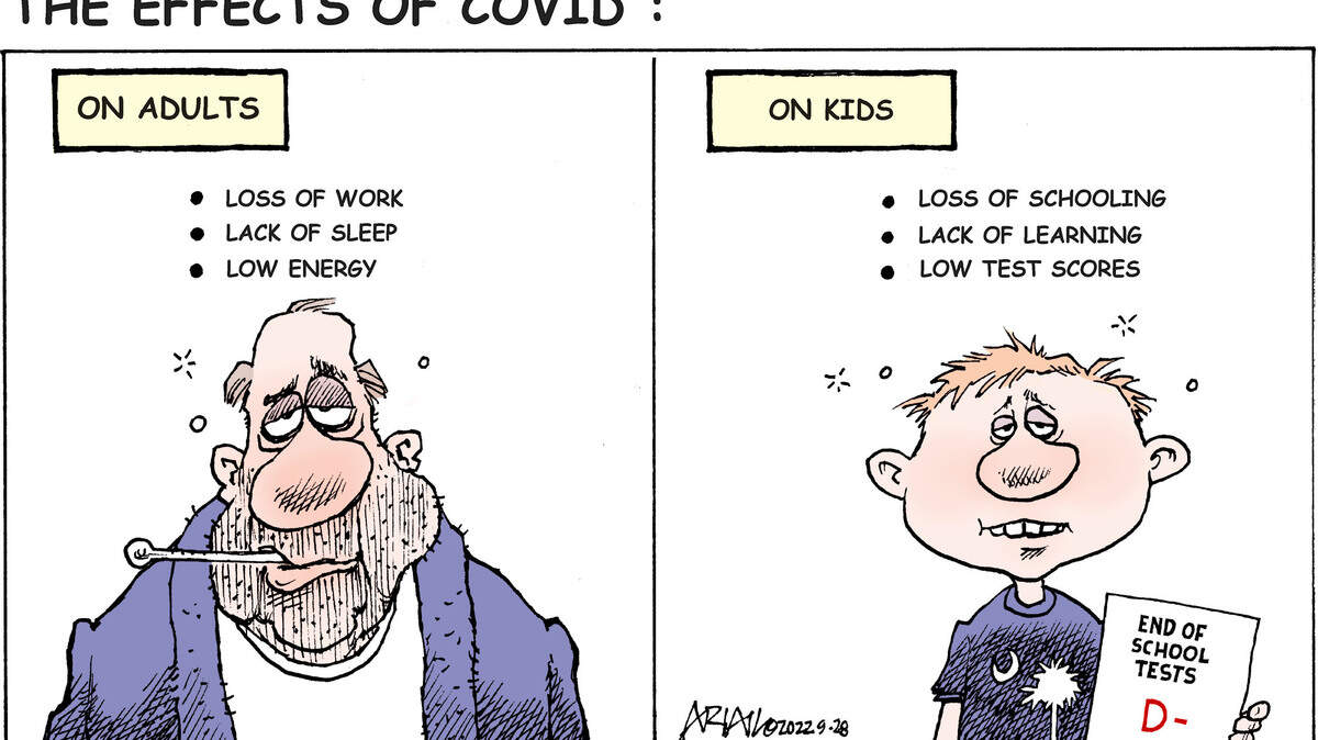 Robert Ariail editorial cartoon: COVID hurt us all.