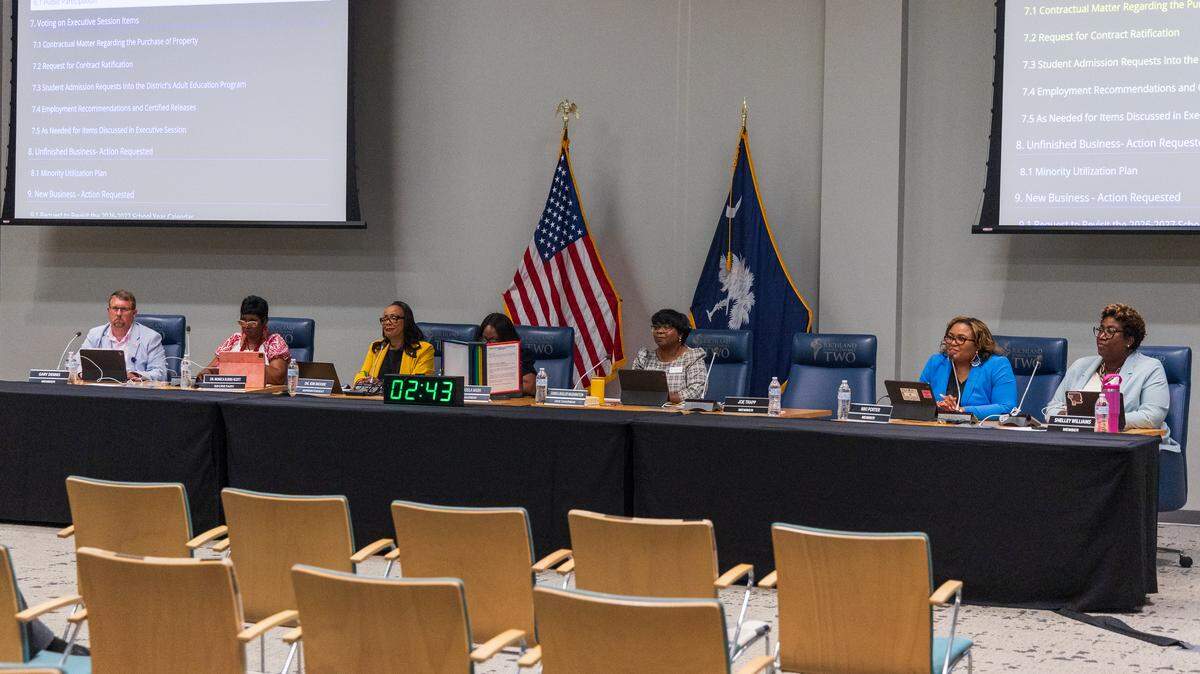 The Richland School District Two school board meets on Tuesday, August 26, 2025.