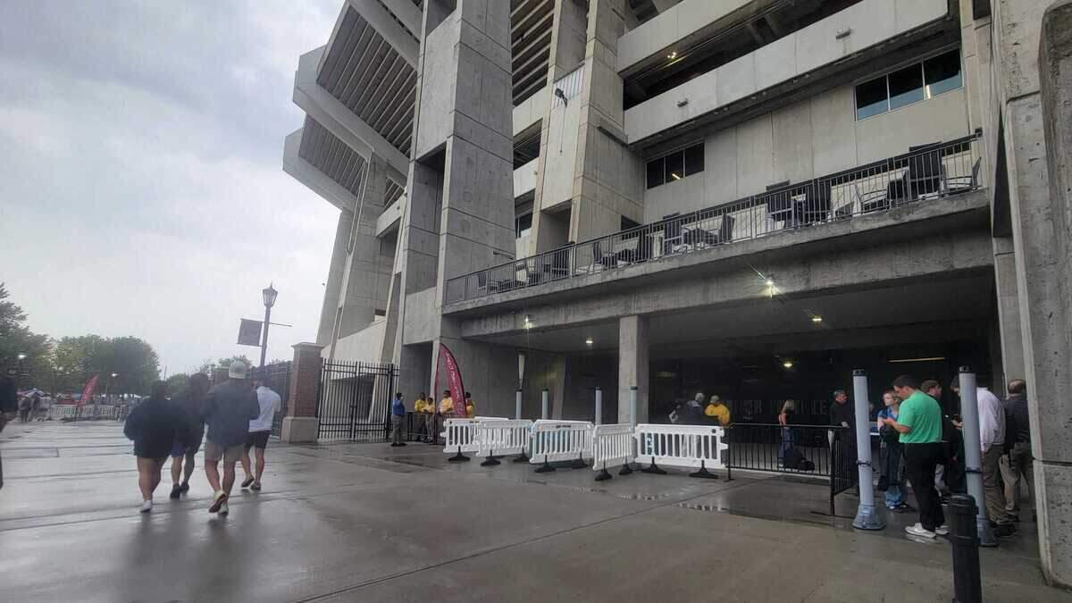 Rain was falling Saturday afternoon at Williams-Brice Stadium in Columbia.