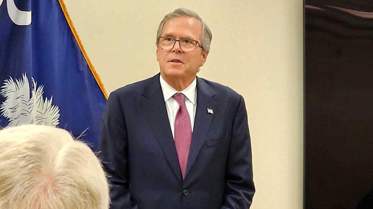 File art: Former Florida Gov. Jeb Bush speaks to members of the S.C. House GOP caucus about the importance and success of school voucher programs on April 4, 2023.