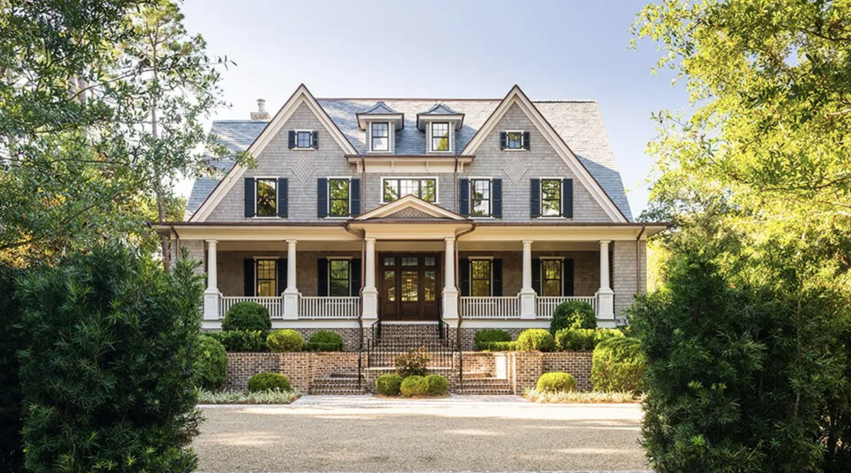 101 Flyway Drive is a four-story estate on 1.5 acres.