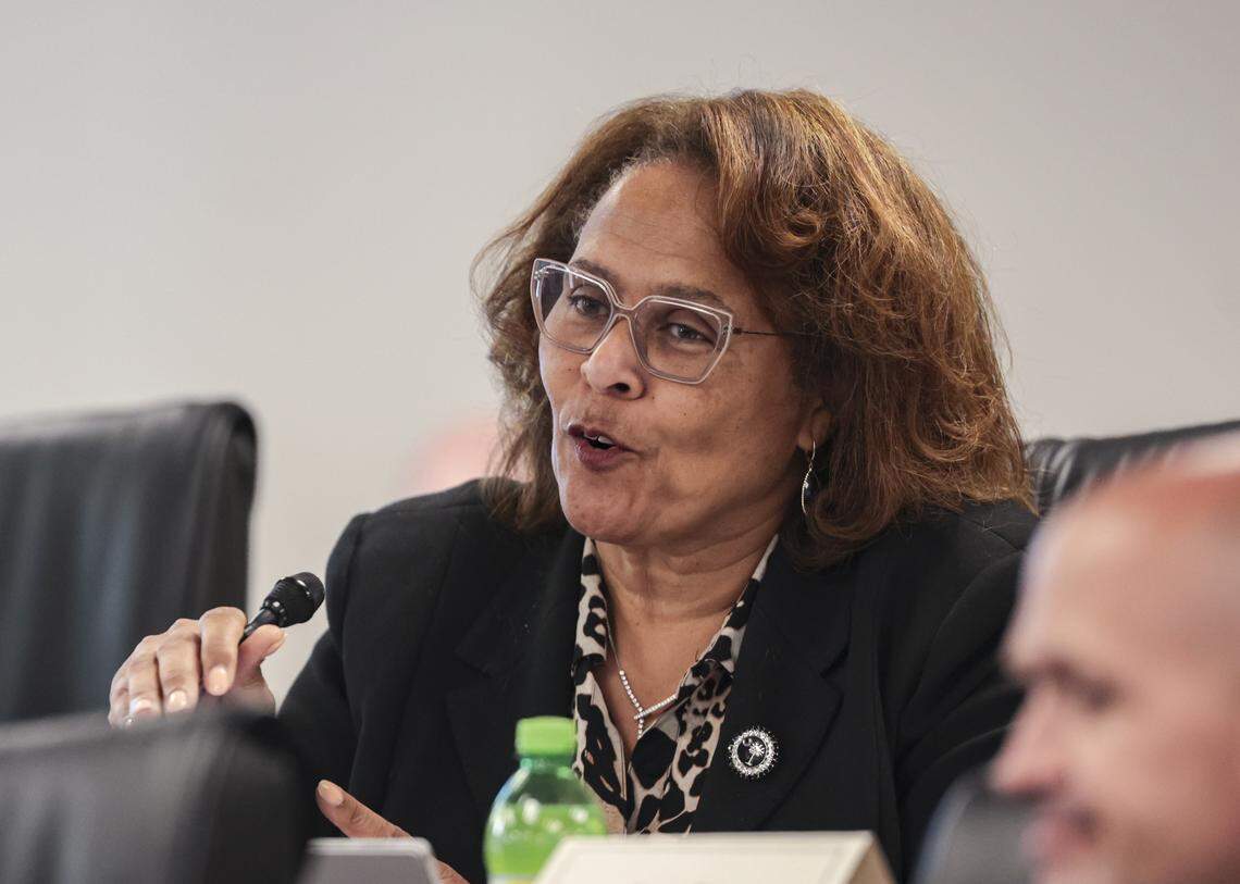 Sen. Margie Bright Matthews, D-Colleton, speaks during a meeting of the Senate Medical Affairs subcommittee on Tuesday, April 14, 2026. 