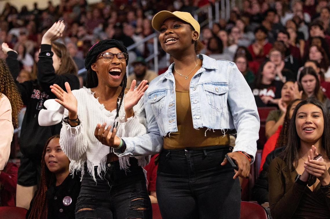 Fans cheer as South Carolina plays UCLA on Tuesday, November 29, 2022.