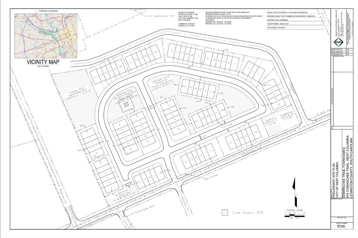 Plans for a proposed townhome development in West Columbia