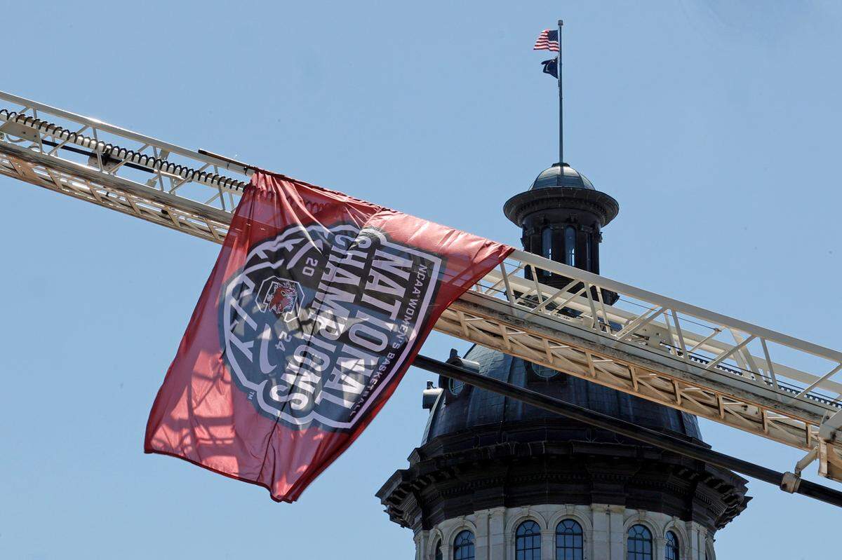 The city of Columbia holds a parade on Main Street to honor the South Carolina women’s basketball team’s 2024 national championship.