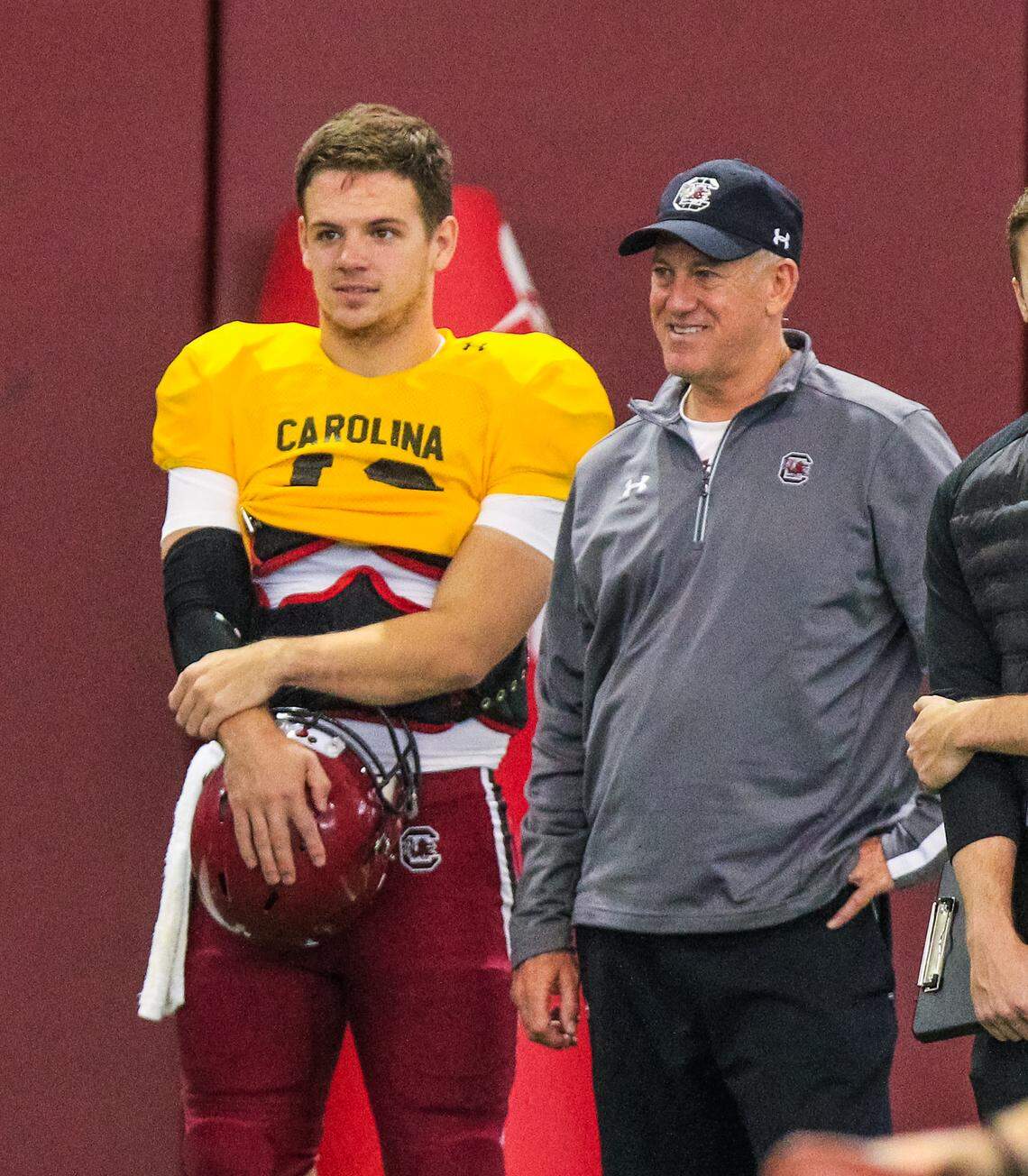 South Carolina’s Jake Bentley and coach Dan Werner