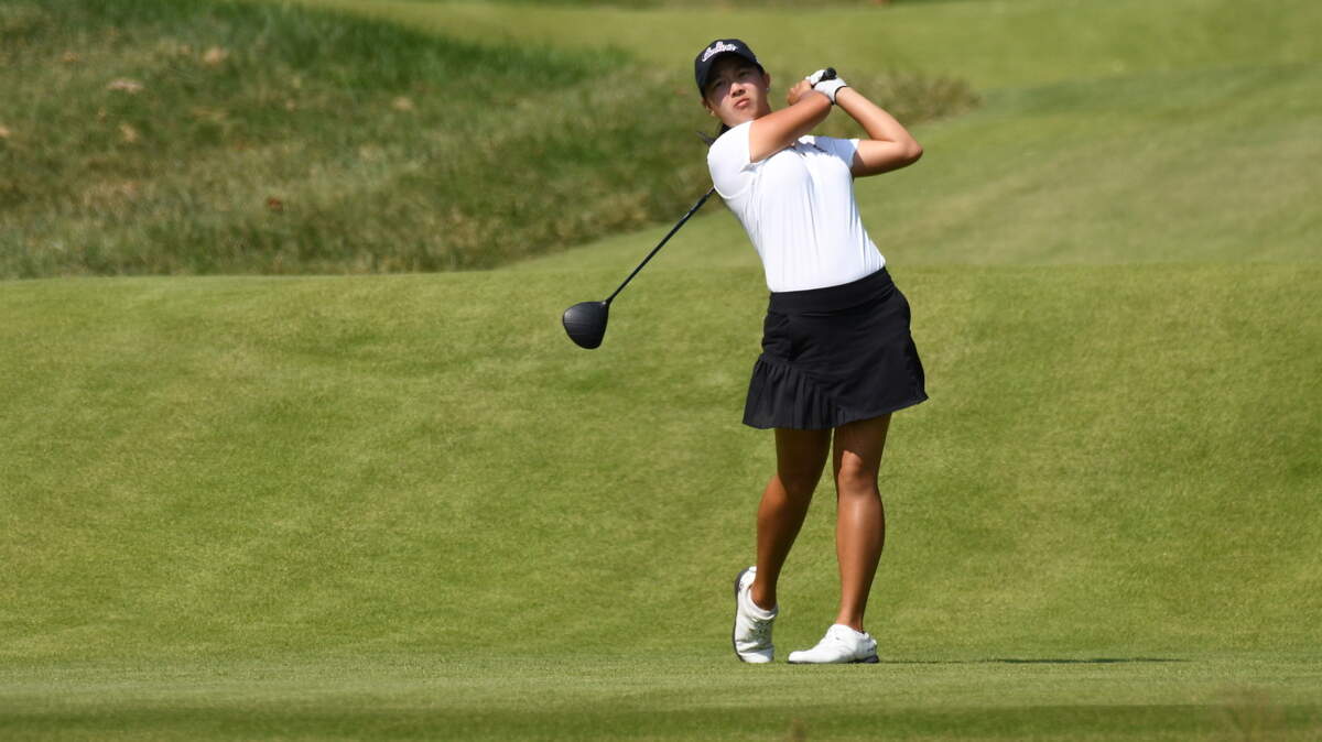 Senior golfer Lois Kaye Go at the Columbia Country Club during the Gamecock Intercollegiate.