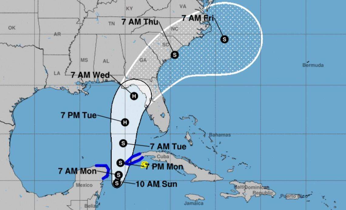Tropical Storm Idalia is forecast to hit the southeast.