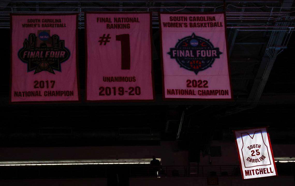 Former Gamecock Tiffany Mitchell had her jersey retired during a ceremony at Colonial Life Arena on Sunday, November 12, 2023.