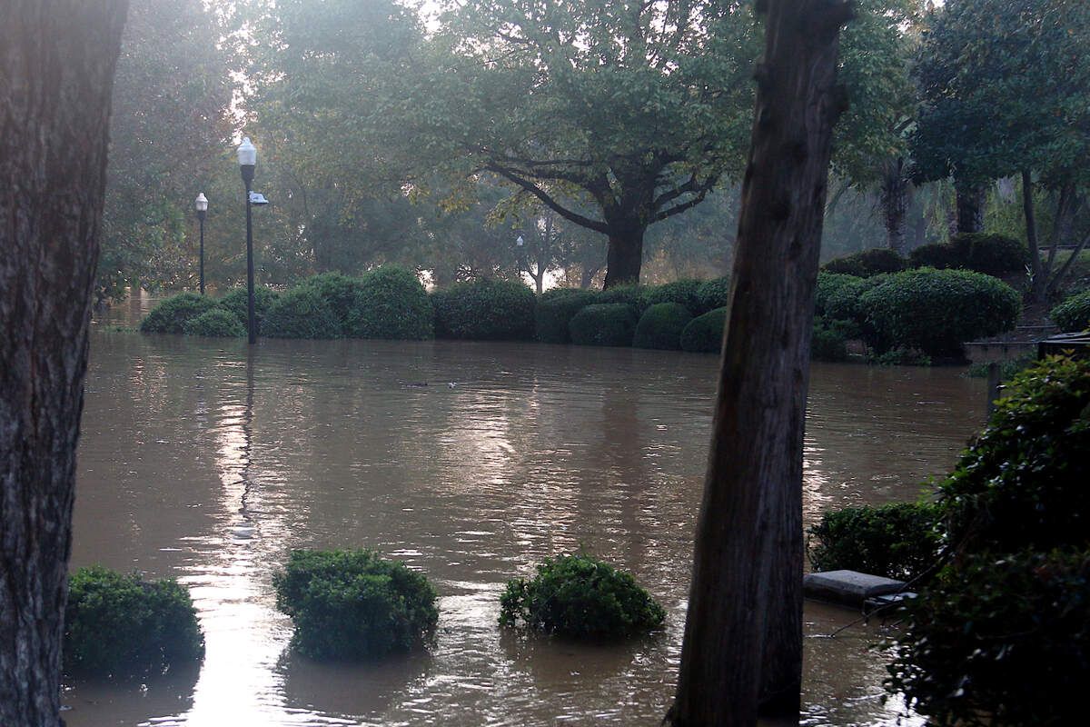 The West Columbia Riverwalk Amphitheater was underwater the morning of Sept. 30, 2024, as the Congaree River exceeded 30 feet following Hurricane Helene.