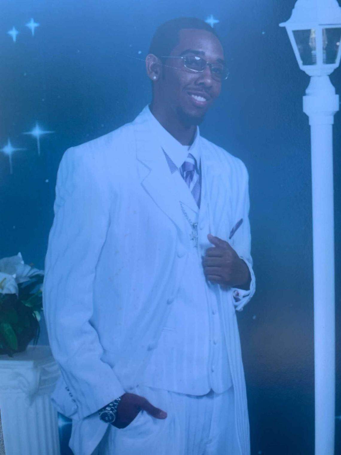 A photo of Jamal Sutherland, who died in the Charleston County jail on Jan. 5, 2021. His photo was displayed at a news conference held by his family on Friday, May 14, after videos of his death were publicly released.