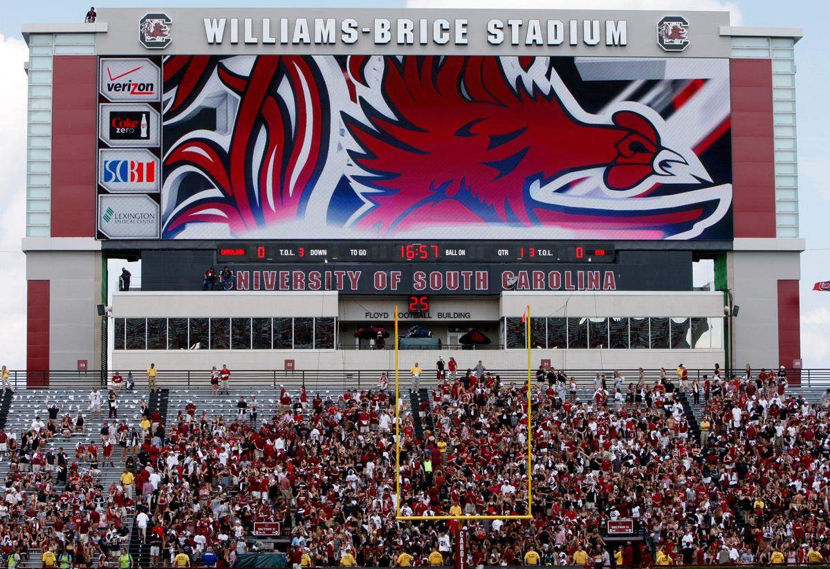 A 36-by-124-foot, high-definition video board was added to the north end zone in 2012.