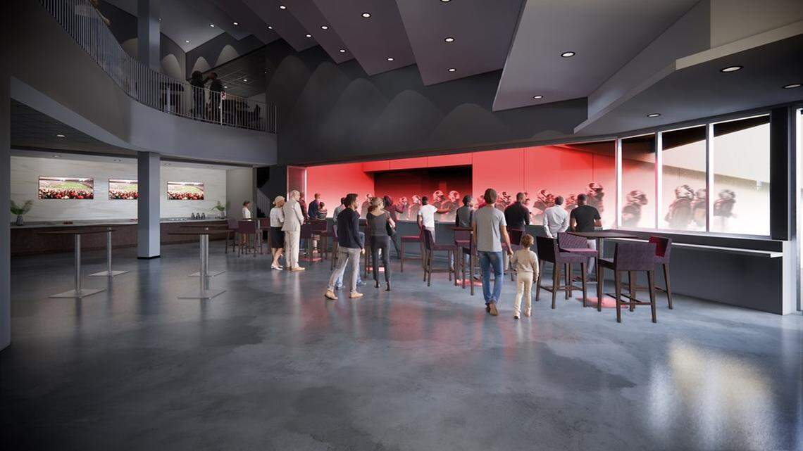 The view from the future 2001 Club area where fans can high-five players and coaches as they go to and from the field.