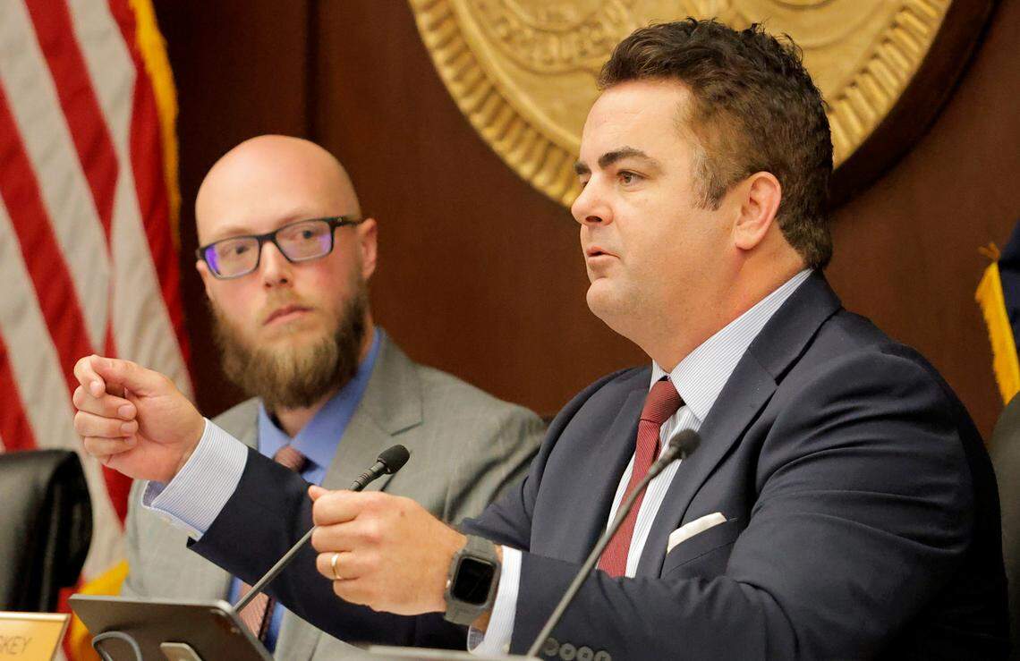 State Rep. Micah Caskey, R-Lexington, during a Constitutional House Ways and Means Subcommittee Meeting in Columbia, S.C. on Wednesday, Jan. 29, 2025. (Travis Bell/STATEHOUSE CAROLINA)