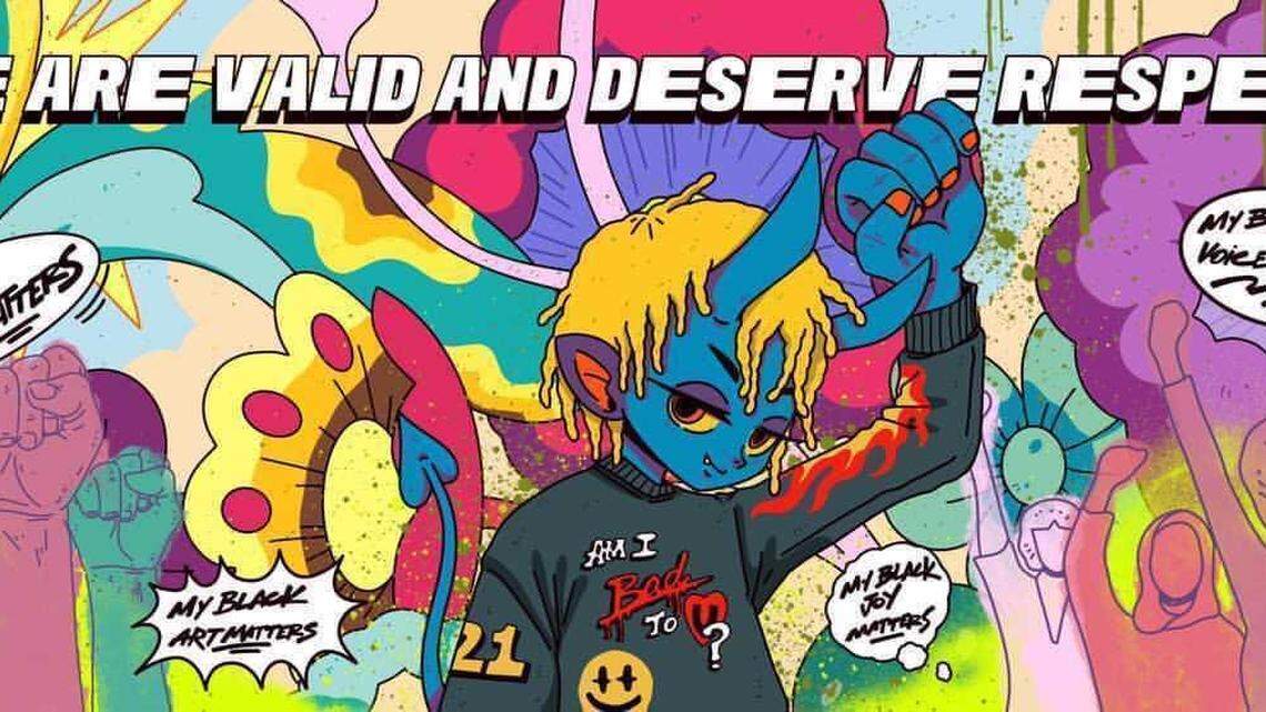 This is a rendering of a mural from artist Robb Kershaw that is being planned for North Main Street in Columbia, on a wall outside Sweet Temptations Bakery. Columbia resident Jared Johnson has been shepherding the idea of a Black Lives Matter mural for a year.