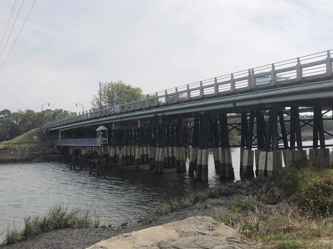 Archer’s Creek Bridge, where Mallory Beach was thrown in the water on Feb. 24 after the boat she was in crashed into a piling