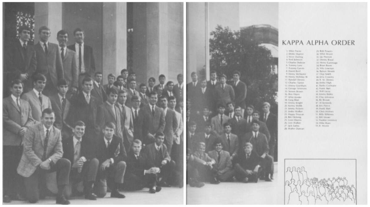 Now Gov. Henry McMaster was in the Kappa Alpha fraternity in 1969 at the University of South Carolina. He is listed at the second person on the left of the bottom row in a dark jacket and light shirt.