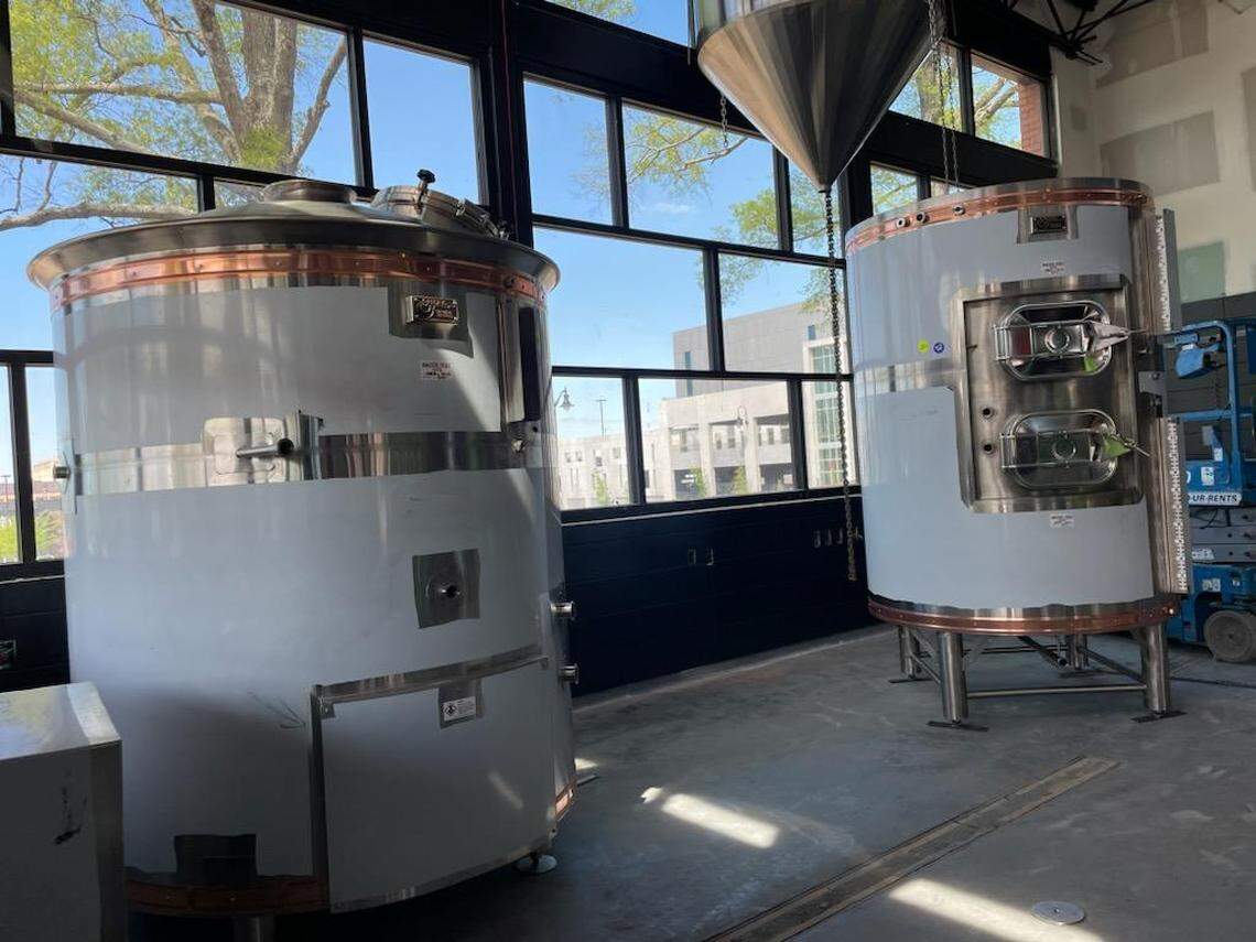 Tanks and other brewing equipment began arriving on Wednesday, March 29, 2023 at Iron Hill Brewery & Restaurant at the BullStreet District. It plans to open in June.