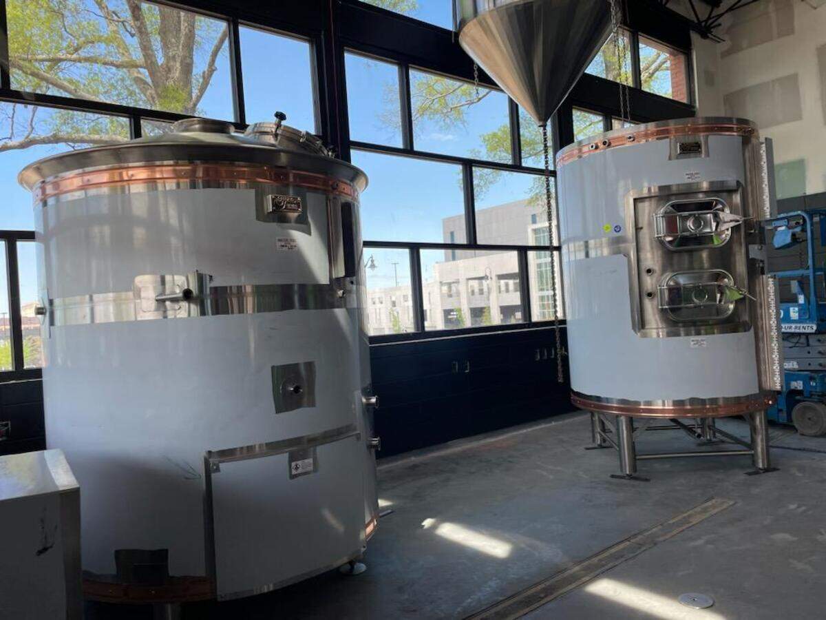 Tanks and other brewing equipment began arriving on Wednesday, March 29, 2023 at Iron Hill Brewery & Restaurant at the BullStreet District. It plans to open in June.