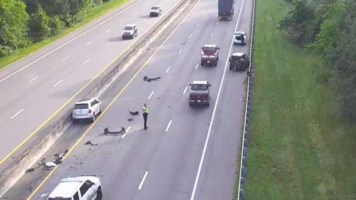 A crash has blocked multiple lanes on I-20.