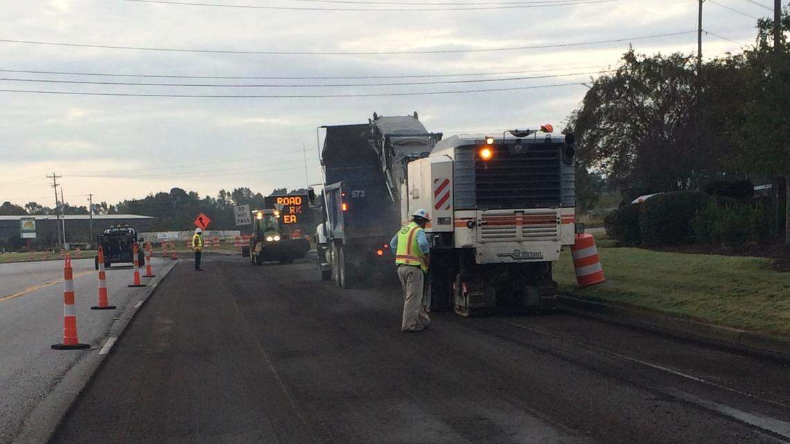 Construction crews contracted by Richland County Transportation began laying down a final layer of asphalt Wednesday on Clemson Road.