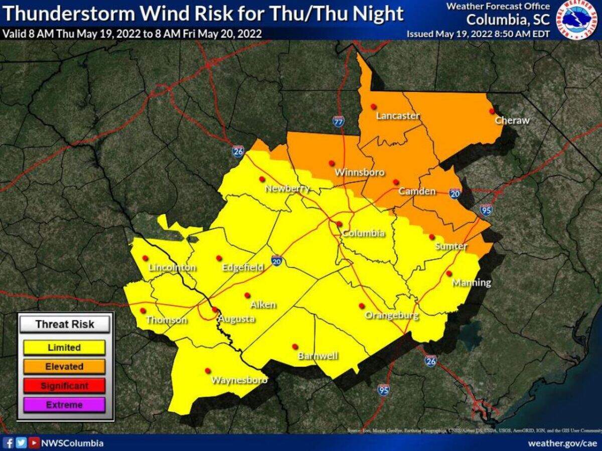 There is a possibility severe weather could affect the Midlands, according to the National Weather Service.