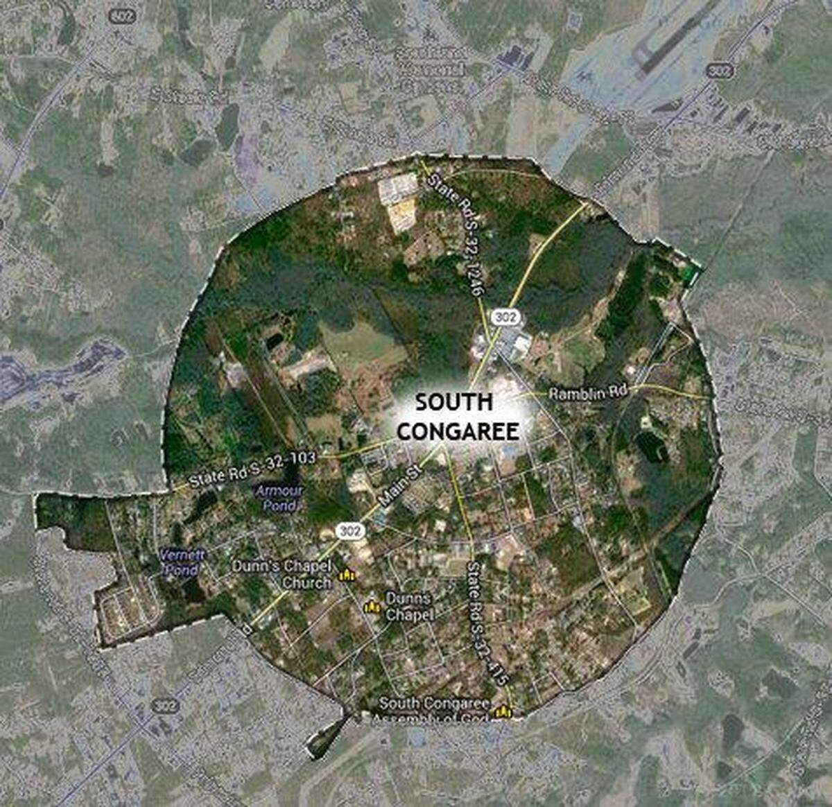 South Congaree town borders