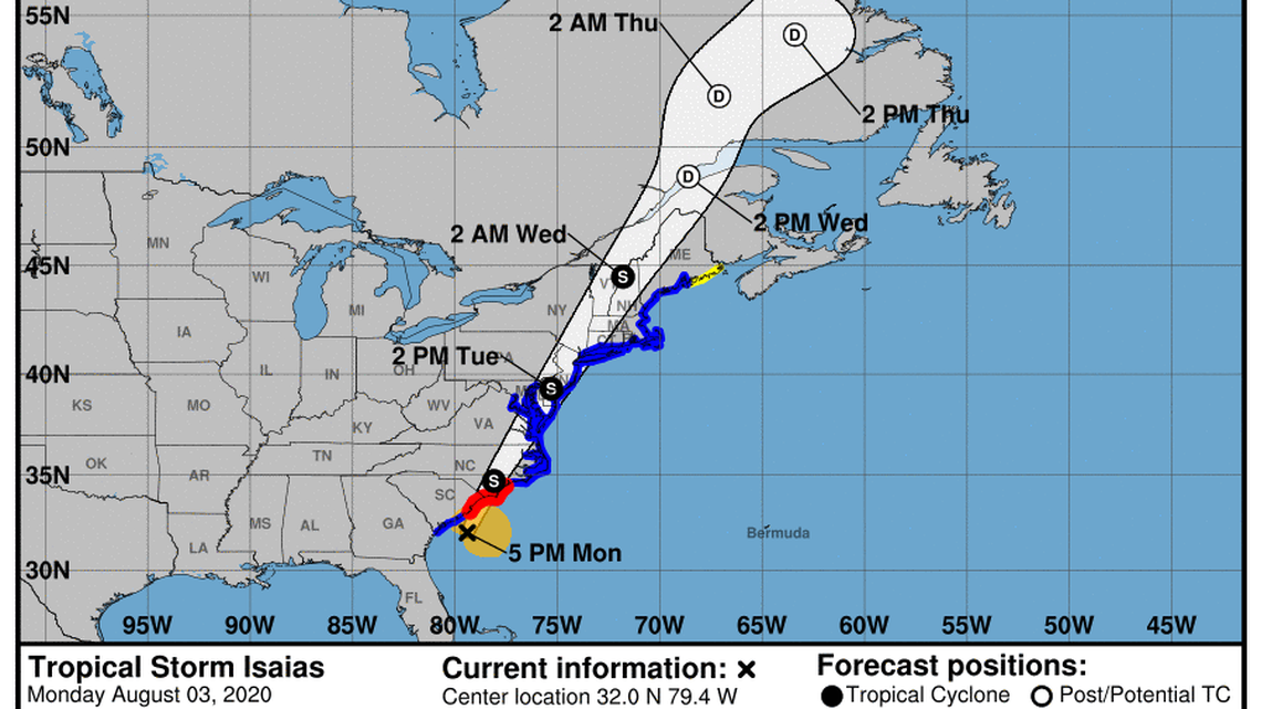 Hurricane Isaias live updates, Aug. 3: South Carolina braces for landfall