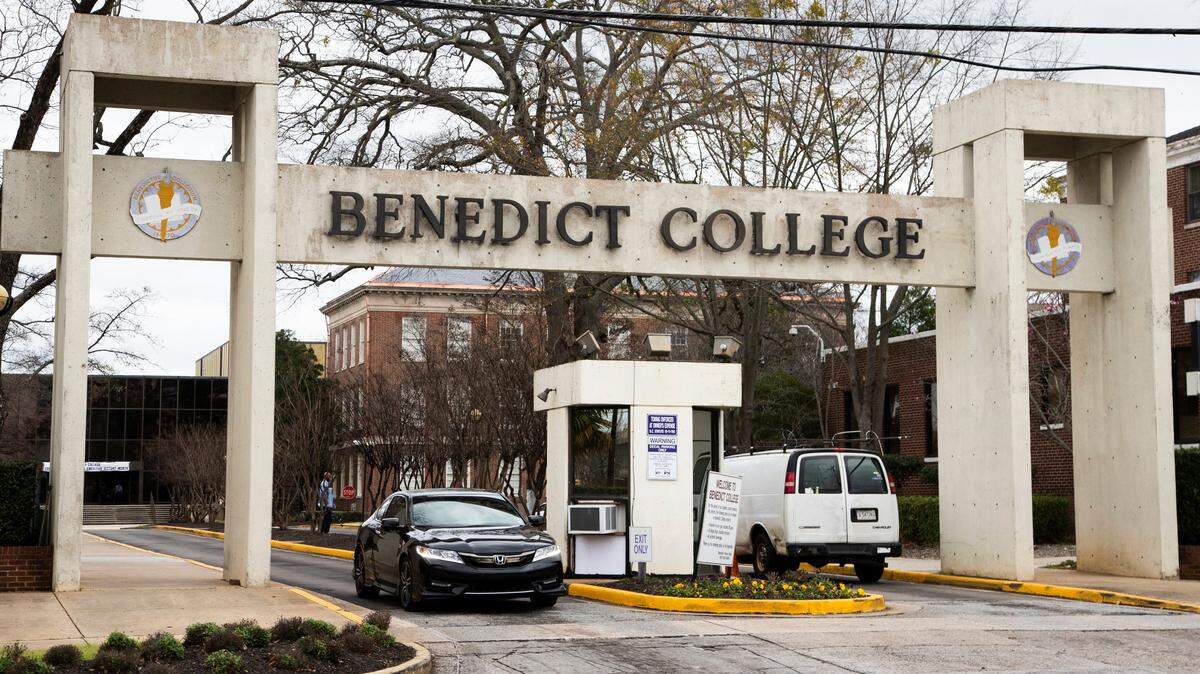 Benedict College’s front gate on Tuesday, February 11, 2020.