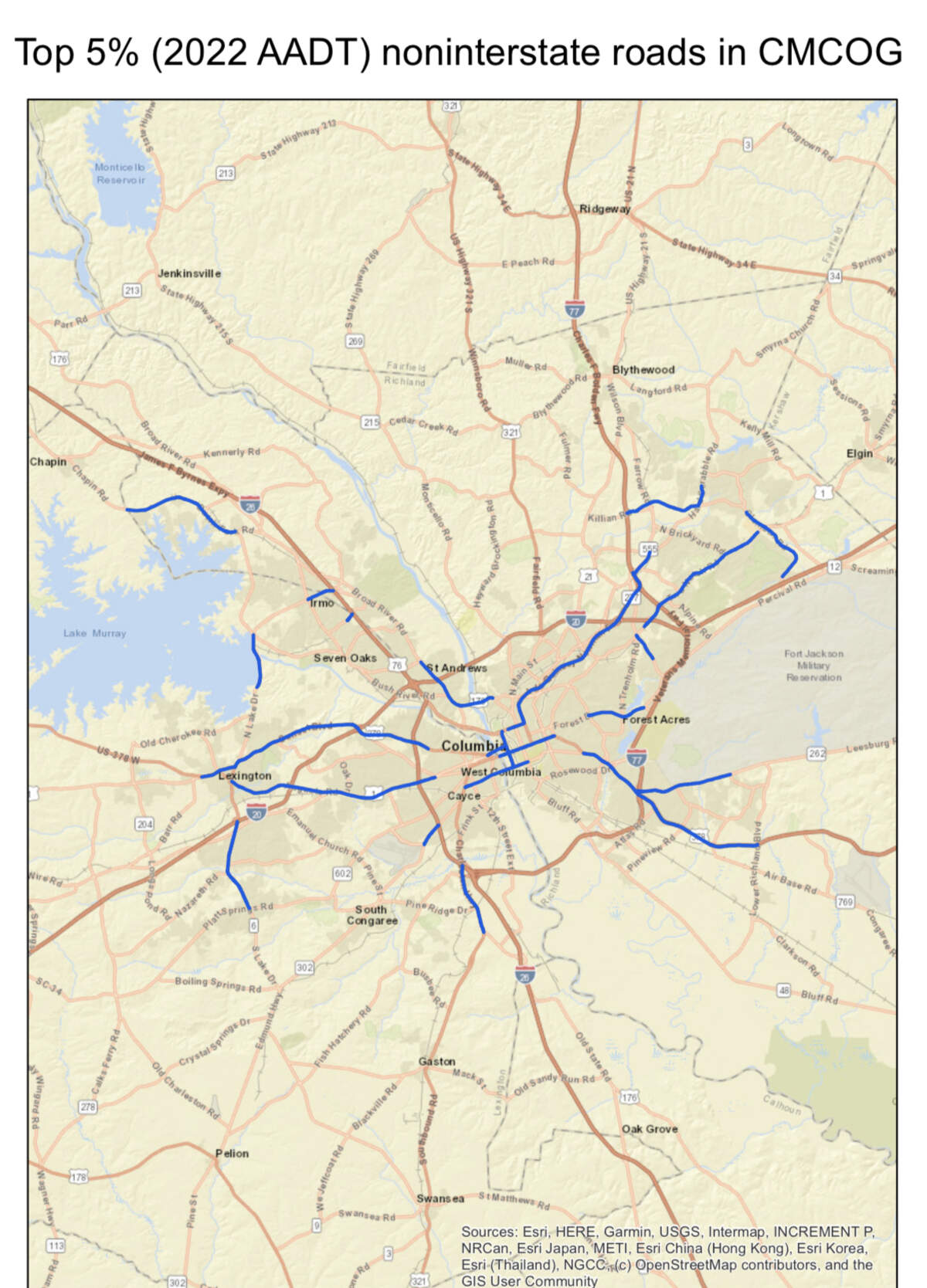 An image of the most heavily trafficked roads in the Midlands.