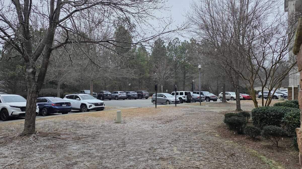 Snow begins to accumulate in Lexington on Jan. 31, 2026 behind Winter Storm Gianna.