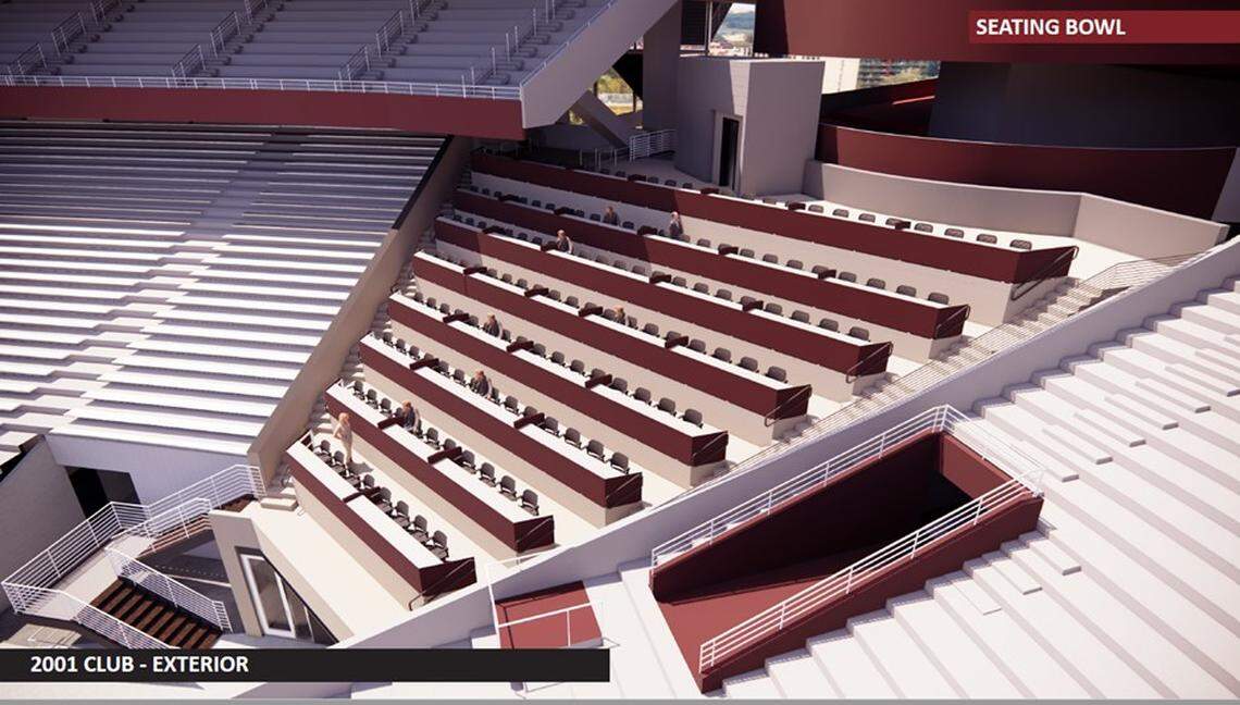A view of the future 2001 Club logo seating at Williams-Brice Stadium.