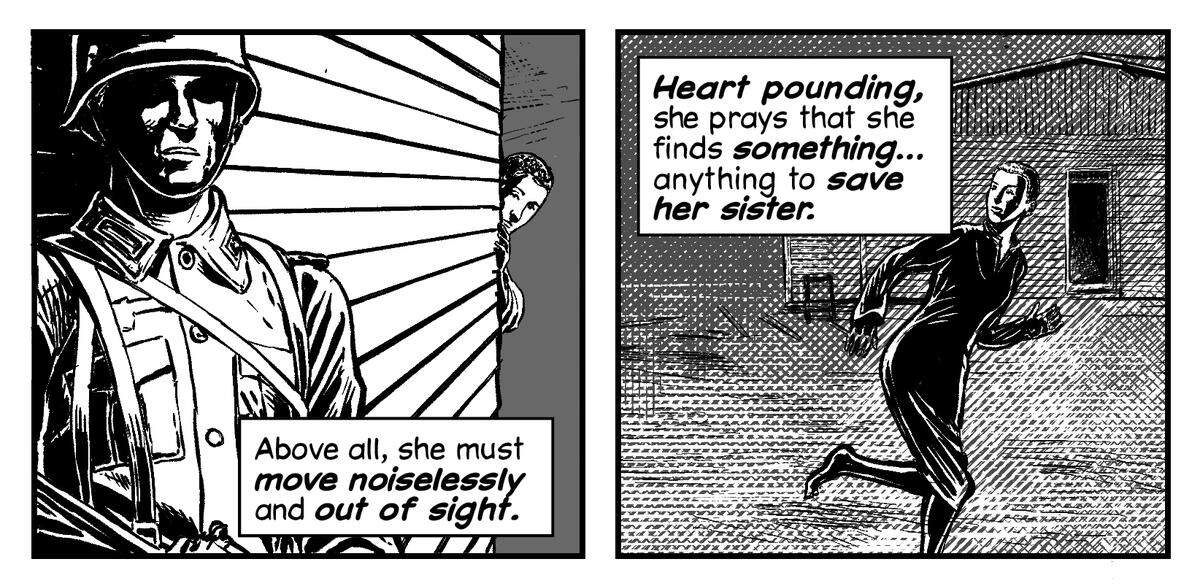 From the graphic novel, “We Survived The Holocaust: The Bluma & Felix Goldberg Story” by Frank W. Baker, illustrations by Tim Ogline