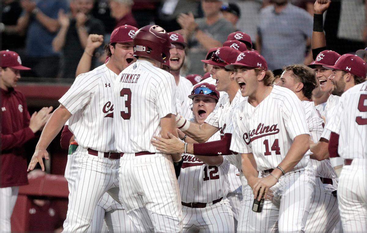 South Carolina’s Braylen Wimmer hit a solo home run in the third inning Thursday against LSU in Game 1 of their series at Founders Park.