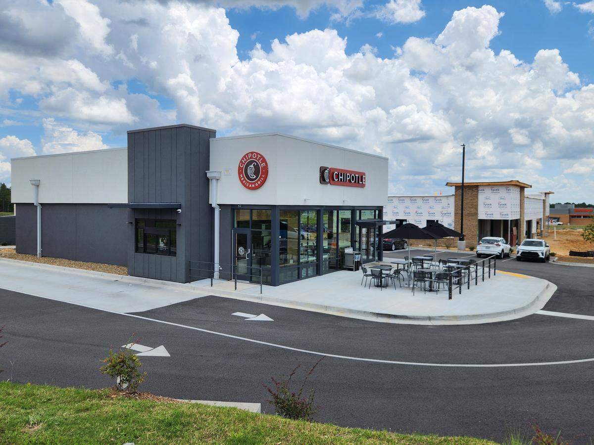 A new Chipotle restaurant recently opened at Platt Springs Crossing in the Red Bank area. In the background you can see a new Prisma Health facility being constructed.