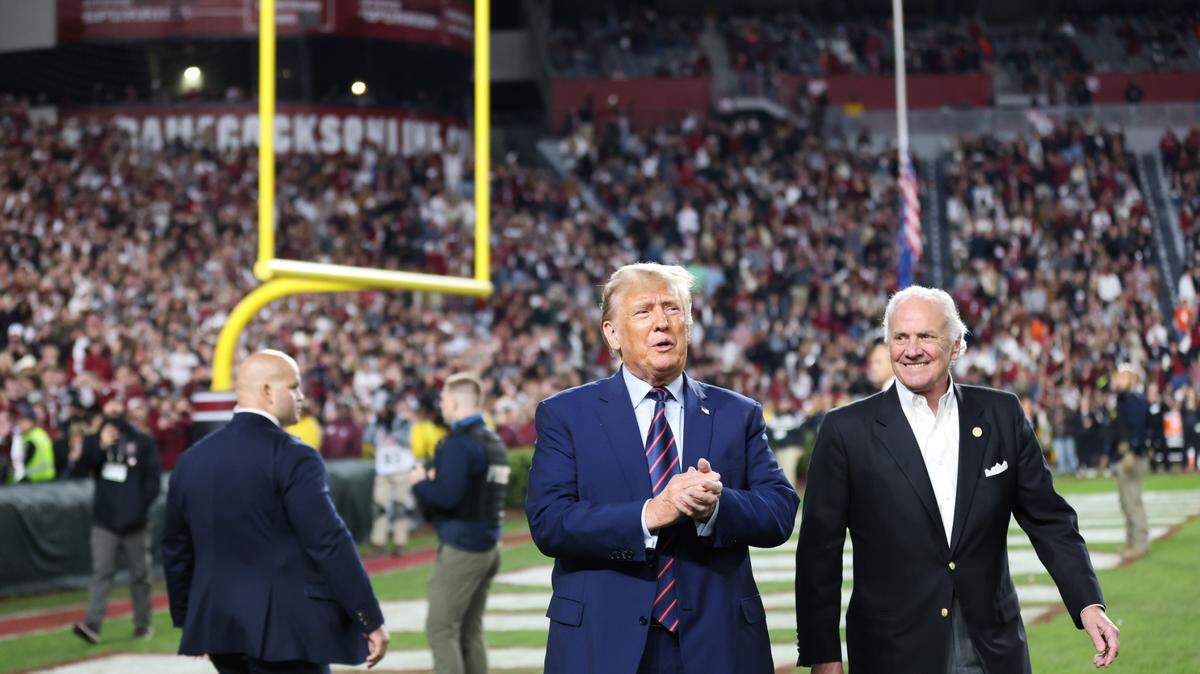 President Donald Trump spoke to Senate Majority Leader Shane Massey twice, including once Tuesday when Gov. Henry McMaster told reporters it’s up to the General Assembly to decide whether they want to redraw the state’s congressional map. Trump and McMaster were together at the USC-Clemson game in 2023.