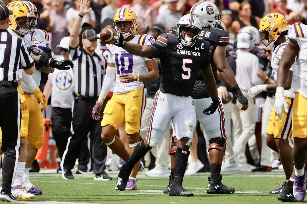 Rocket Sanders during South Carolina’s Saturday game against LSU.
