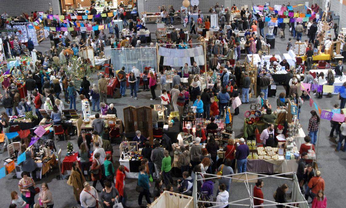 Craft vendors show their wares at Crafty Feast at the Columbia Convention Center.