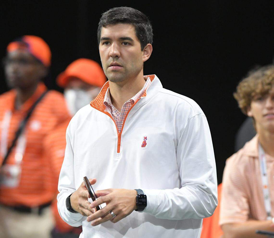 Clemson Athletic Director Graham Neff during warm ups before game at the Mercedes-Benz Stadium in Atlanta, Georgia Monday, September 5, 2022.