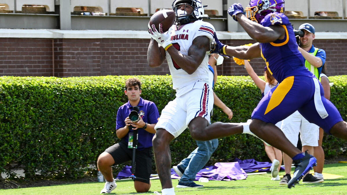 South Carolina’s Josh Vann during the 2021 game at East Carolina.