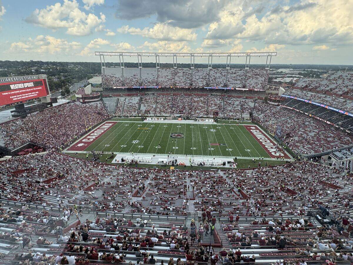 The scene at Williams-Brice Stadium around 4 pm Saturday.
