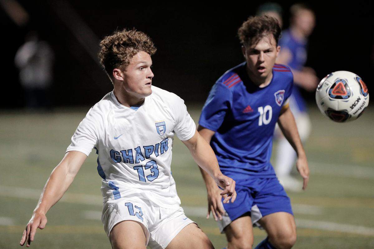 Chapin’s Josh Morton during the 2022 Class 5A boys soccer state championship Saturday against Riverside in a match played at Irmo High.