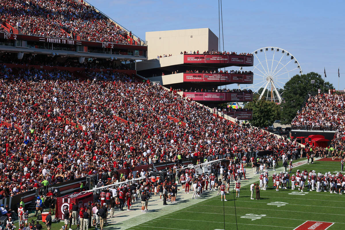 The South Carolina State Fair is visible from Williams-Brice Stadium on Saturday.
