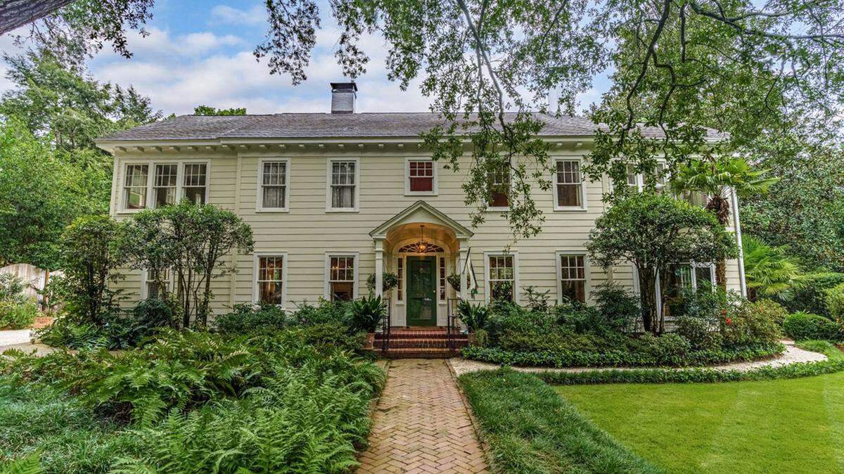 The front view of a Colonial-style home for sale in Camden.