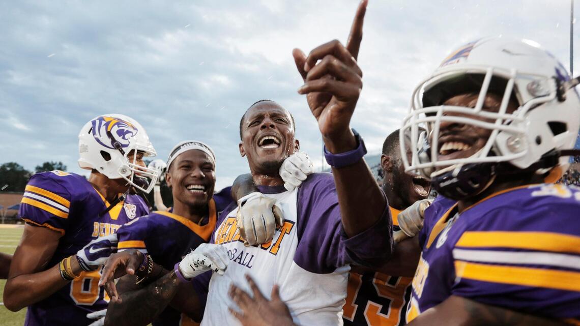 Tigers on top! Unbeaten Benedict football team wins first conference championship