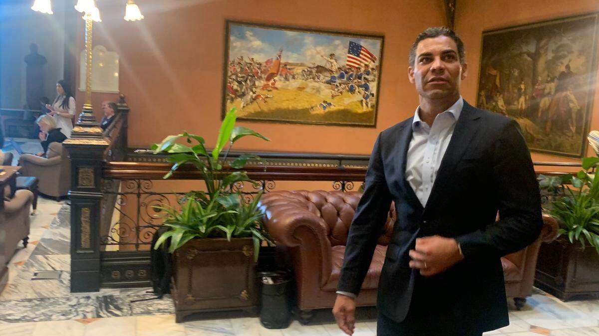 Miami Mayor Francis Suarez walks through the South Carolina State House in Columbia. He visited South Carolina on Tuesday, April 4, 2023, and Wednesday, April 5, 2023. He also recently visited Iowa and his planning a trip to New Hampshire as he mulls a 2024 presidential run.