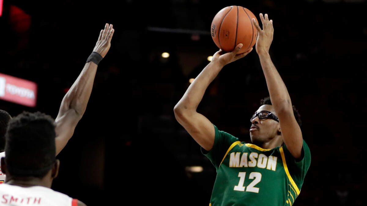 George Mason forward AJ Wilson played 114 games in his career at George Mason and averaged 6.8 points and 4.5 rebounds.