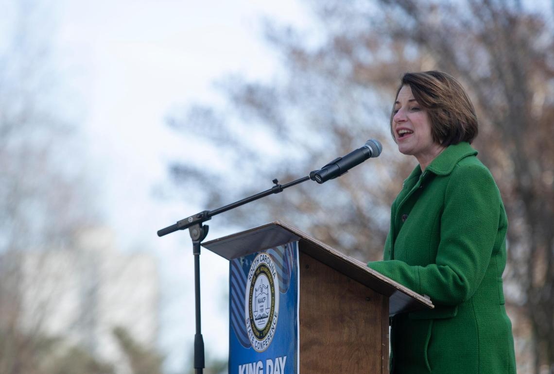 Minnesota Senator Amy Klobuchar speaks at the King Day at the Dome on Monday, January 20, 2020.