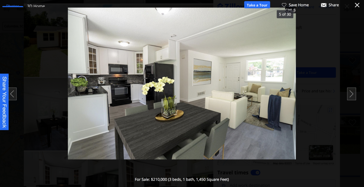 The home includes three bedrooms; one bathroom; new cabinets, windows and counter tops; and a patio pad out back.